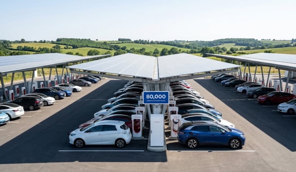 Tesla Supercharger-Rekord: 80.000 Stalls weltweit – Meilenstein in Frankreich