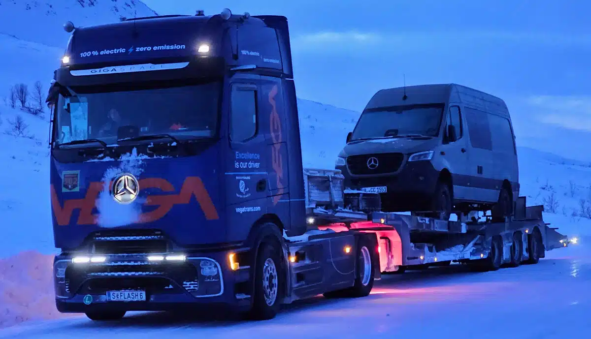 Mercedes eActros 600: Arktis-Härtetest am Nordkapp bestanden