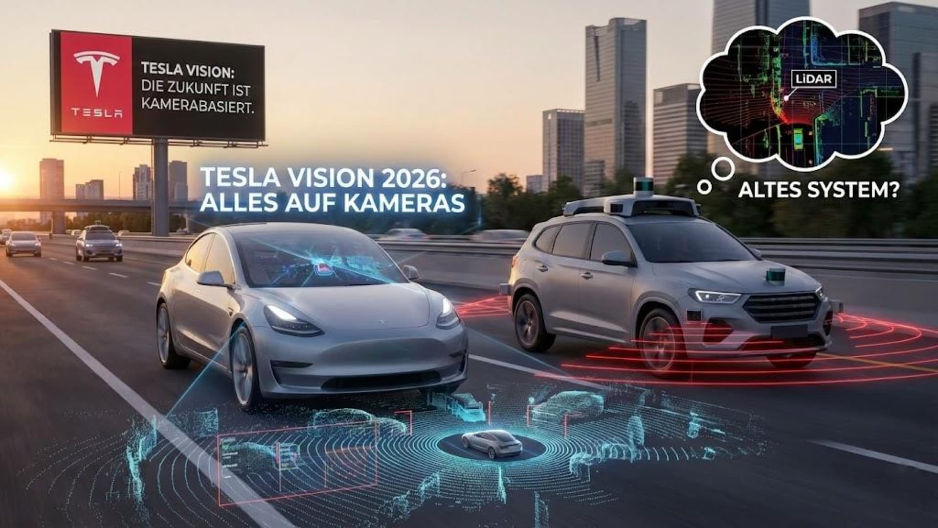Tesla Vision vs. LiDAR: Warum Tesla 2026 alles auf Kameras setzt