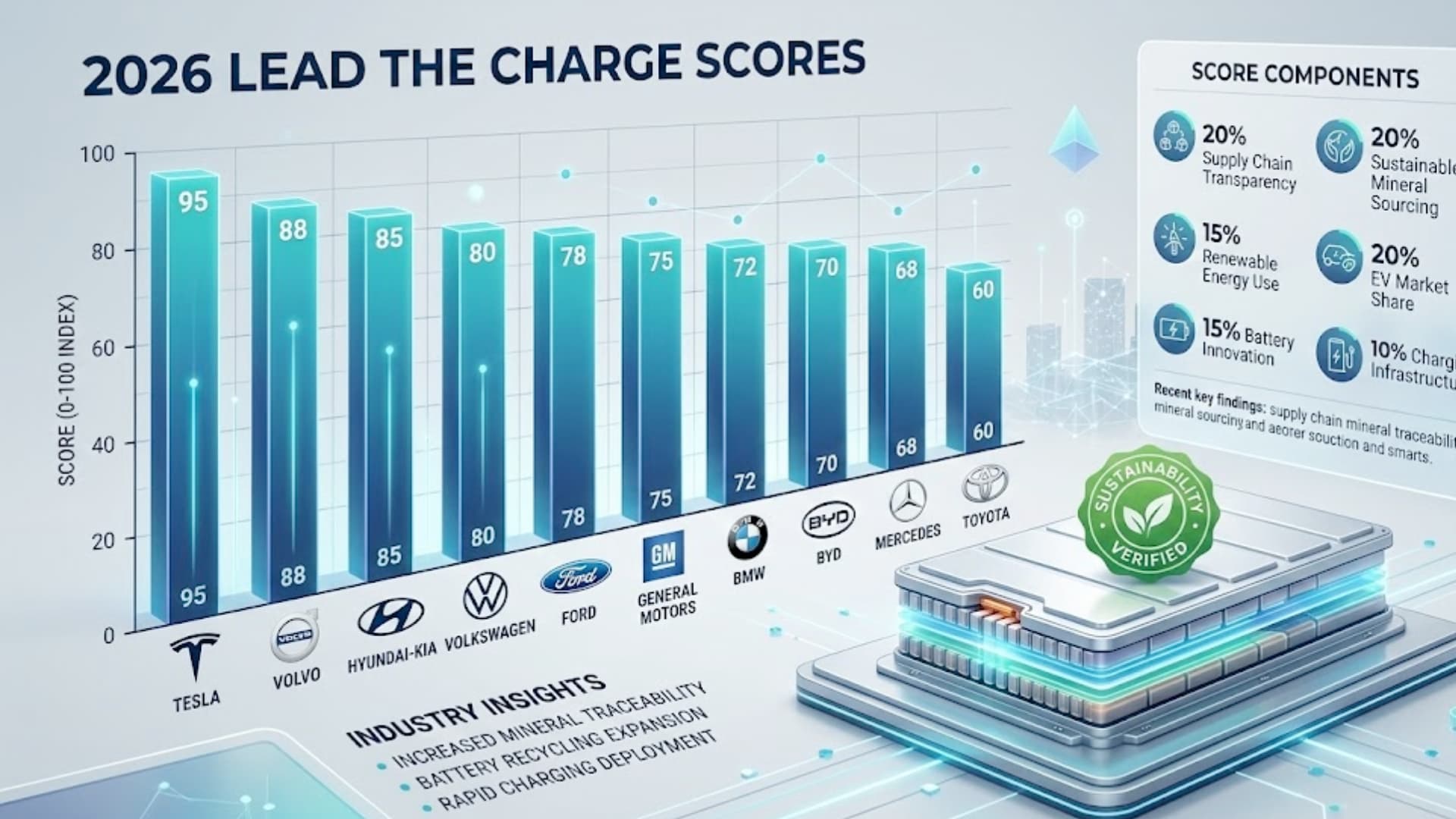 Lead The Charge 2026: Tesla und Ford führen bei sauberer Lieferkette