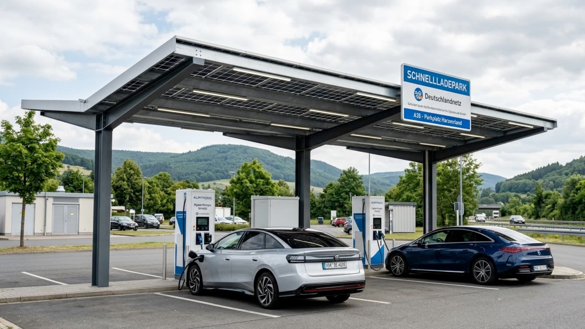 Deutschlandnetz: Erster Schnellladepark an der A36 bei Wernigerode eröffnet