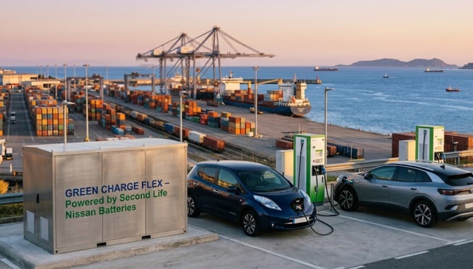 Second Life für Nissan Leaf: Akkus als Strompuffer im Hafen von Vigo