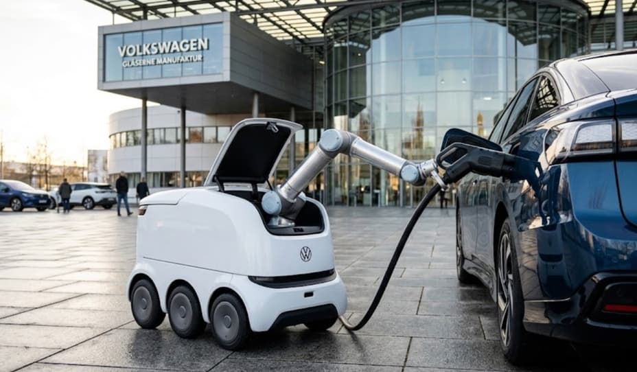 VW Laderoboter: Autonomer Stromer-Buttler in Dresden
