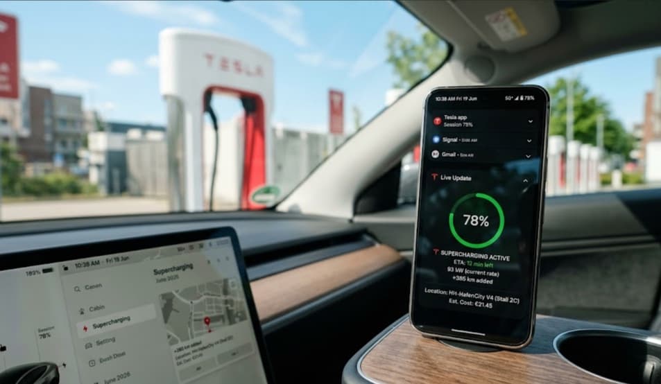 Tesla bringt Live Updates für Android-App auf den Sperrbildschirm