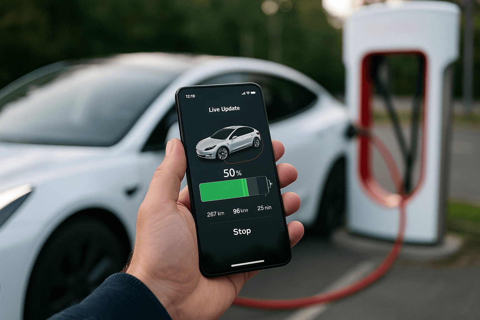 Tesla Android App: Live Updates zeigen Supercharging in Echtzeit