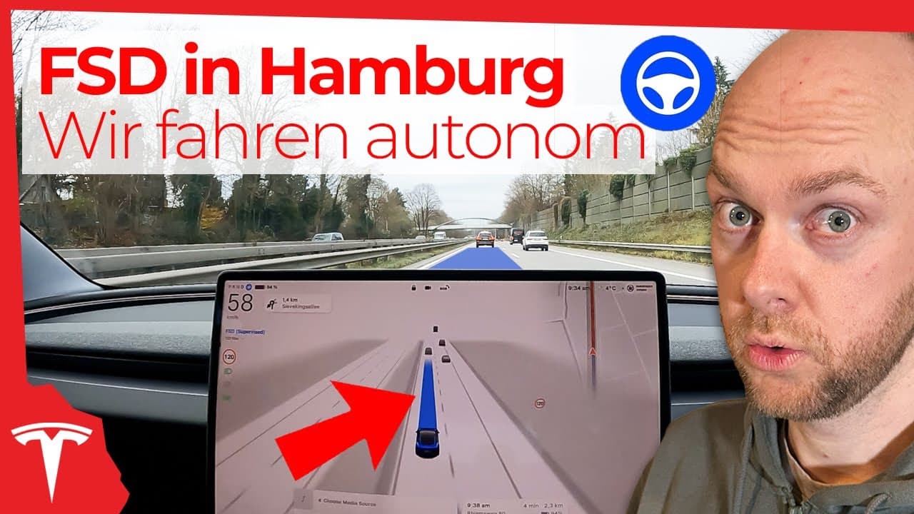 TESLA FSD in Deutschland vermeidet Unfall! Eine Stunde autonom in Hamburg im Model 3